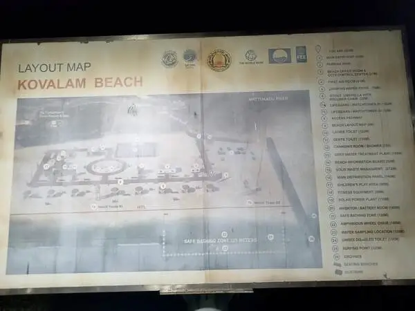 Layout map of Kovalam Blue Flag beach