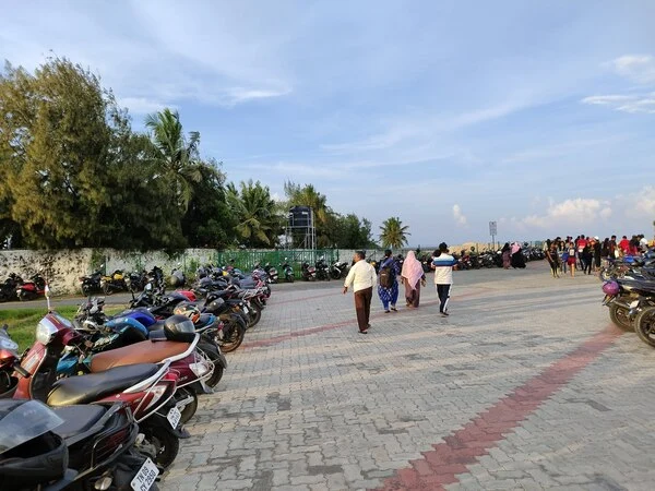 Chennai blue flag beach bike parking
