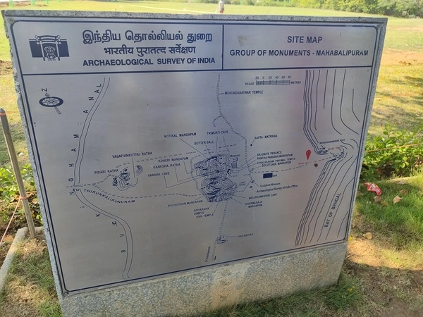 Site map of Mahabalipuram